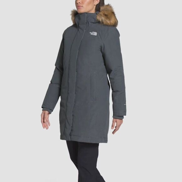 The North Face Arctic Insulated Parka in Vanadis Gray with Faux Fur Trim - Picture 4 of 10